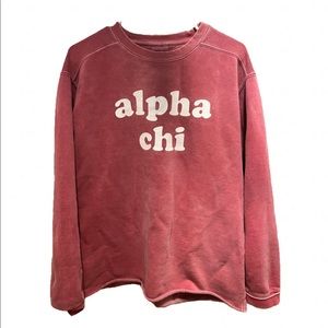 vintage alpha chi cropped comfort colors sweatshirt medium